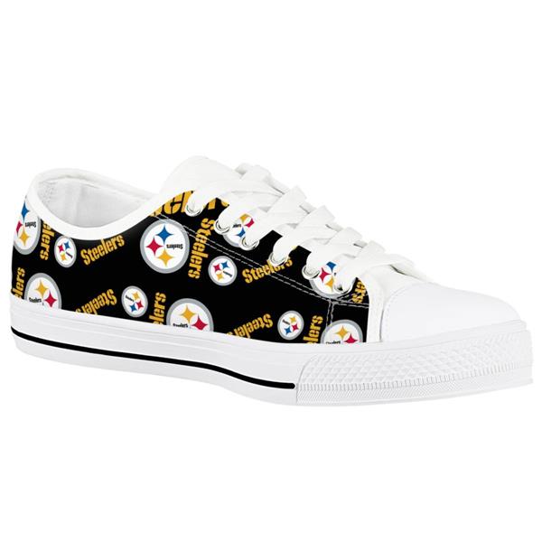 Women's Pittsburgh Steelers Low Top Canvas Sneakers 003